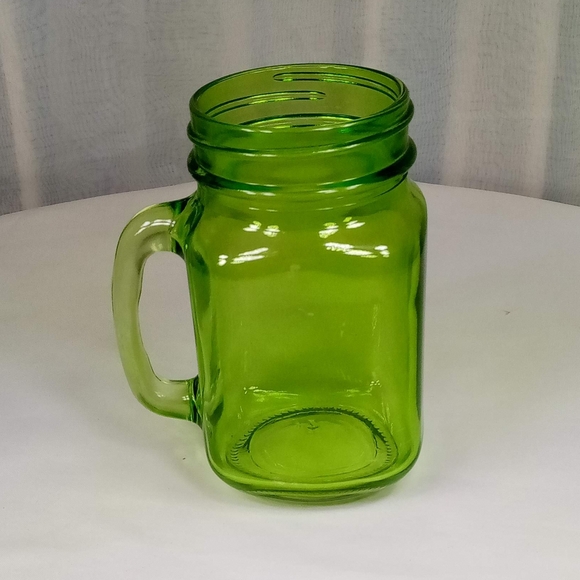 Green Handled 12oz Shooter Mason Jar - Picture 3 of 11
